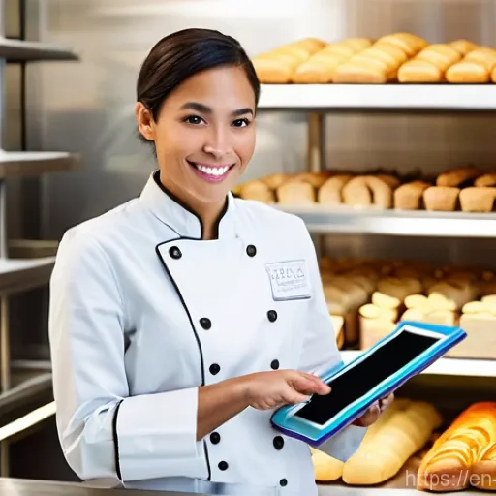 제과제빵 자격증 취득 후 연봉 협상 팁 - **Prompt:** A confident female pastry chef, in her early 30s, stands in a brightly lit, modern comme...