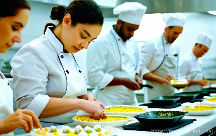 제과제빵 자격증 취득 후 연봉 협상 팁 - **Prompt:** A skilled male pastry chef, in his late 20s, meticulously presents a perfectly proofed a...